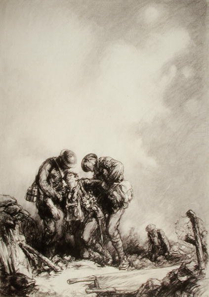Hordágytartók (ceruza papíron) alkotó: Harold James Mowat