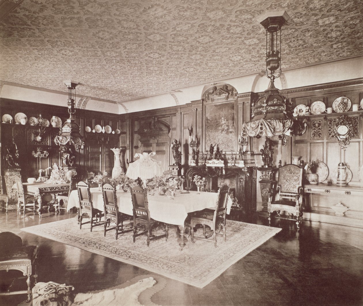 The Dining Room, Wickham Hall, Kent, 1897 alkotó: Harold Palmer
