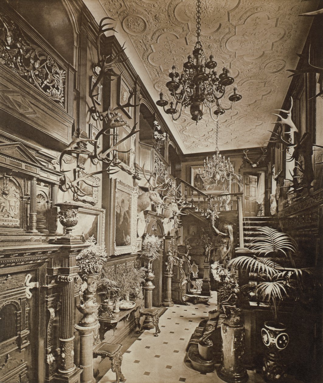 The Hall, Wickham Hall, Kent, 1897 alkotó: Harold Palmer