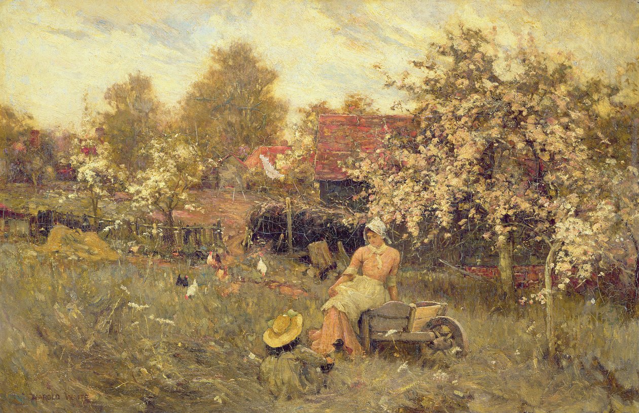 A Gyümölcsösben alkotó: Harold Waite