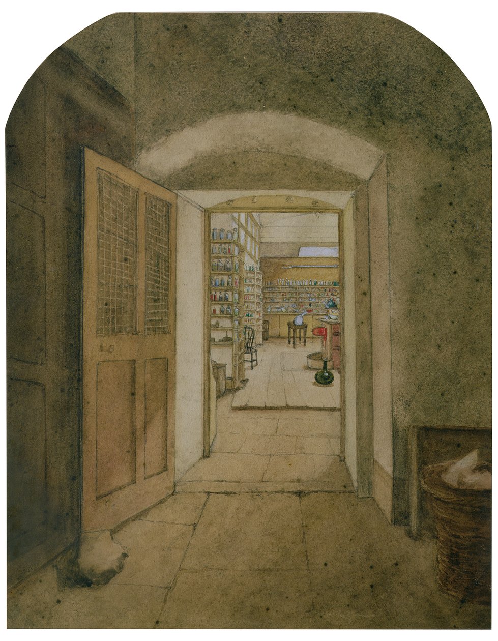 A nagy laboratórium a sötét szobából nézve, 1860 alkotó: Harriet Jane Moore