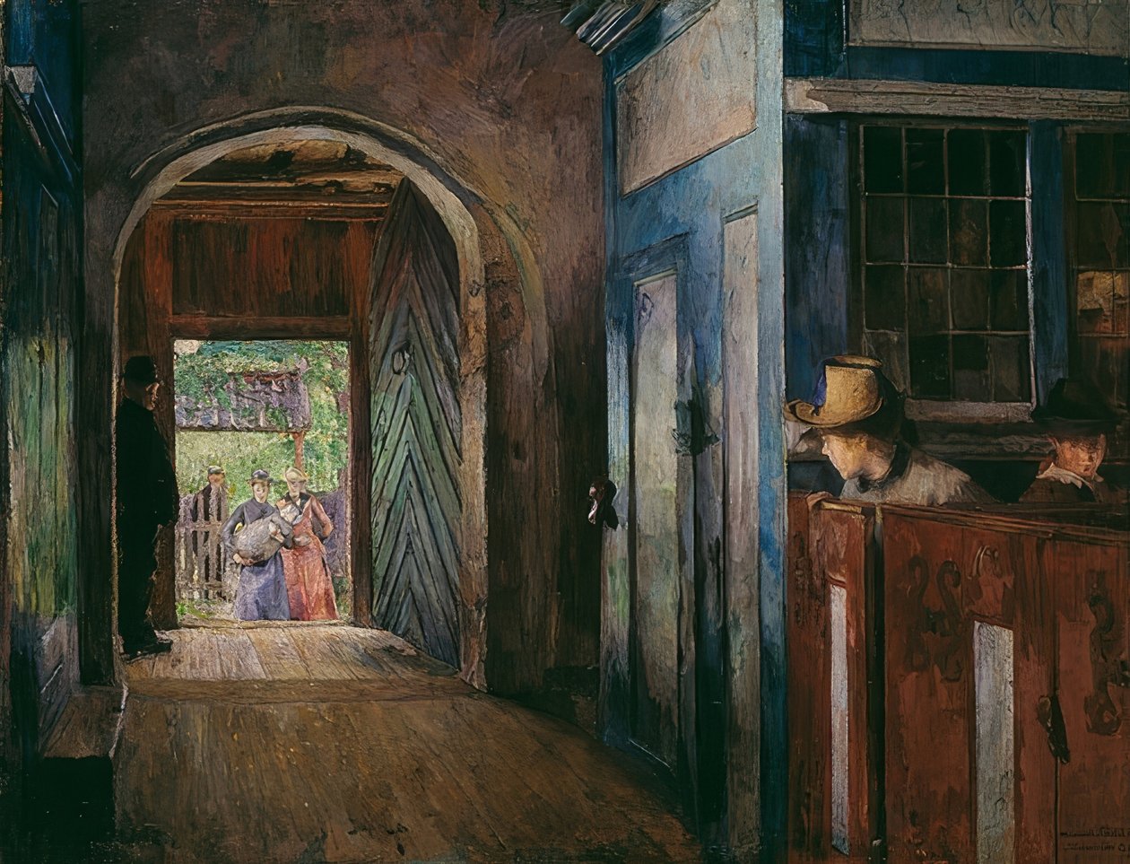 Keresztelés a Tanum templomban. 1892 alkotó: Harriet Backer