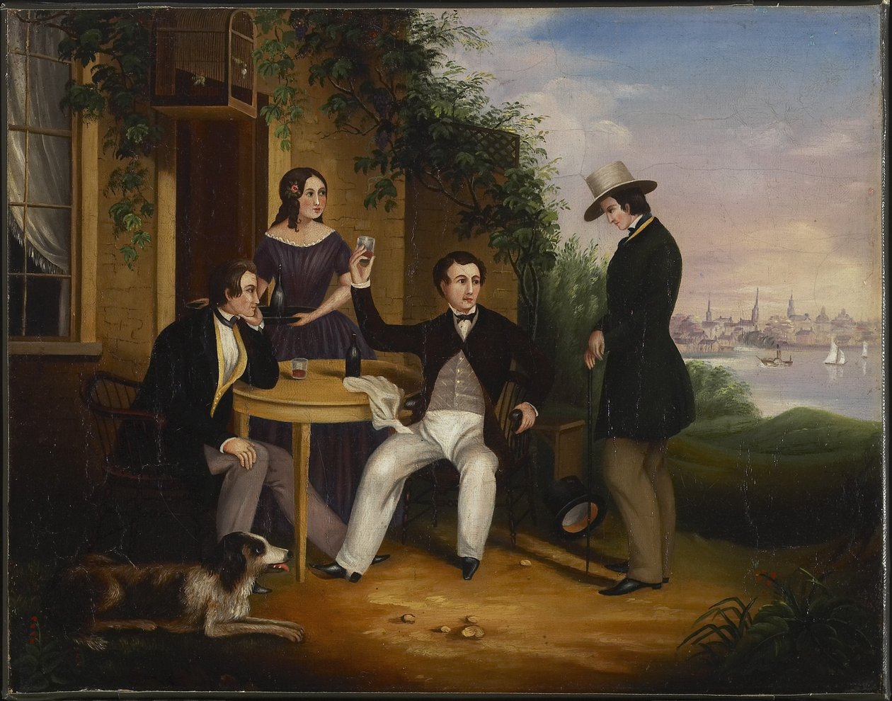 Egy vidéki taverna Cobourg közelében, Kanada nyugati részén, 1849 alkotó: Harriet Clench