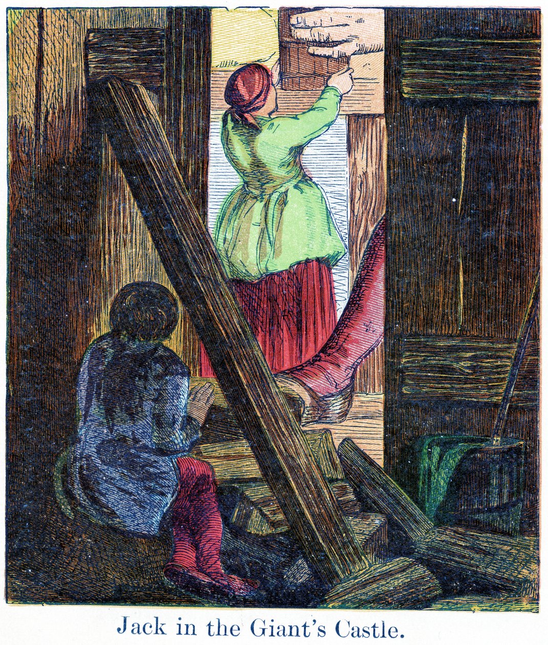 Jack az óriás kastélyában, 1867 (chromolitho) alkotó: Harrison William Weir