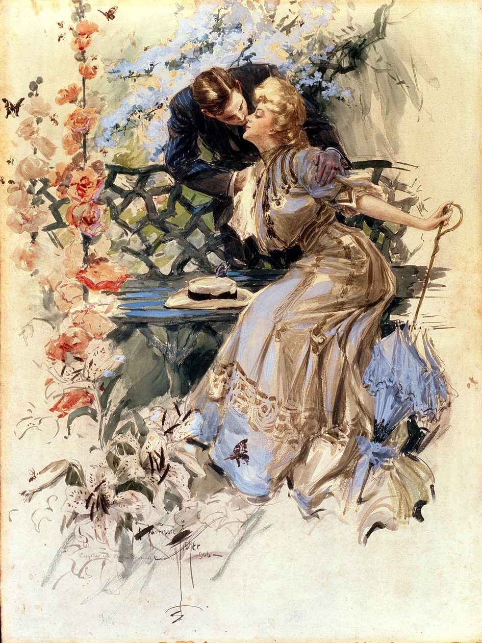 Eljegyzési napok, 1906 (wc papíron) alkotó: Harrison Fisher