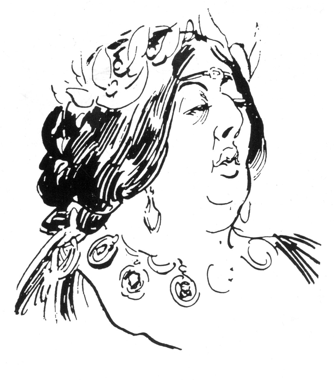 Jane Francesca Agnes Wilde portréja Madame de Recamier szerepében alkotó: Harry Furniss