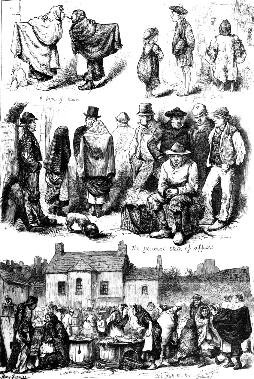 Vázlatok Galwayben, illusztráció a „The Illustrated London News”-ból, 1880 alkotó: Harry Furniss