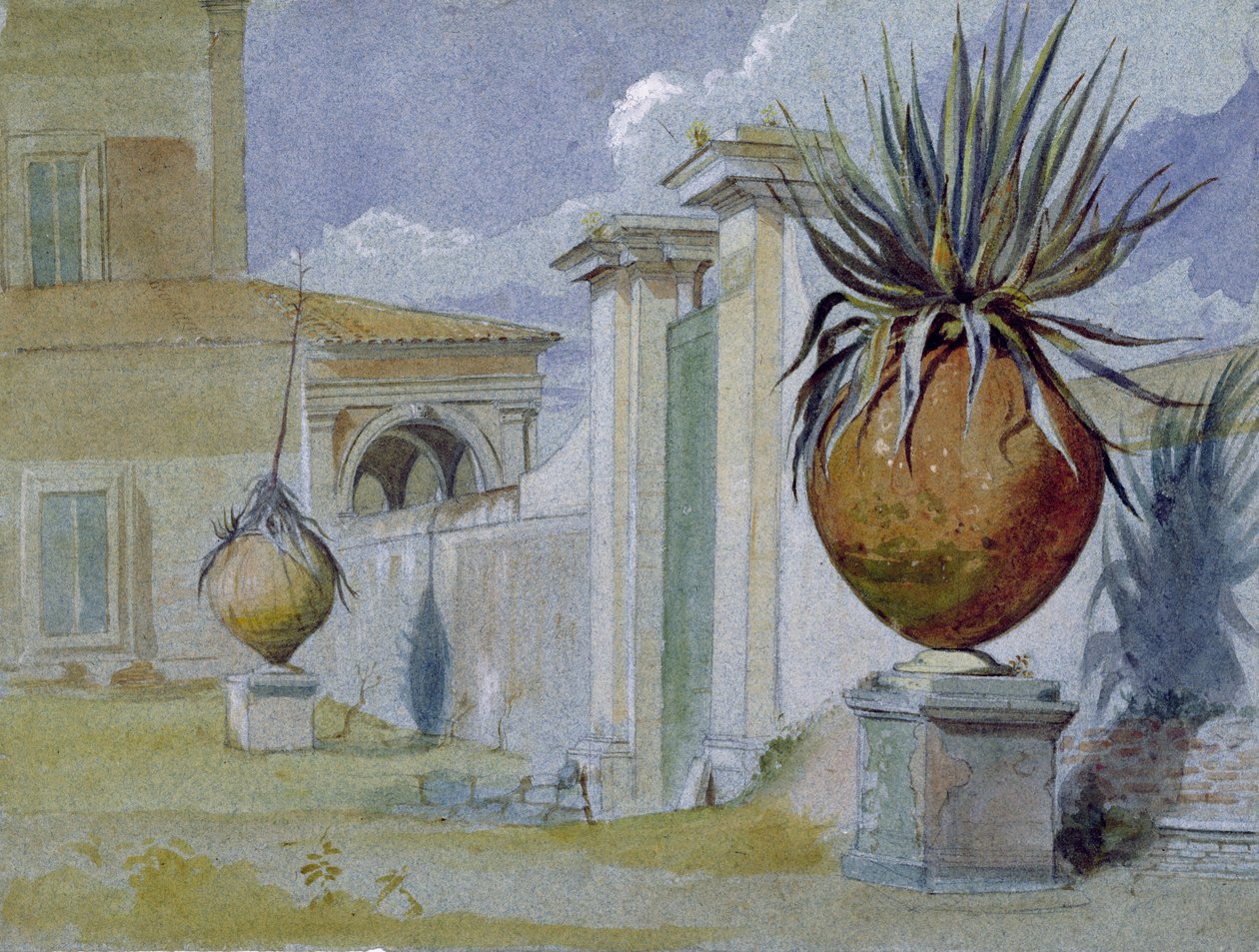 Villa Massimi, Róma (wc és testszín papíron) alkotó: Harry John Johnson