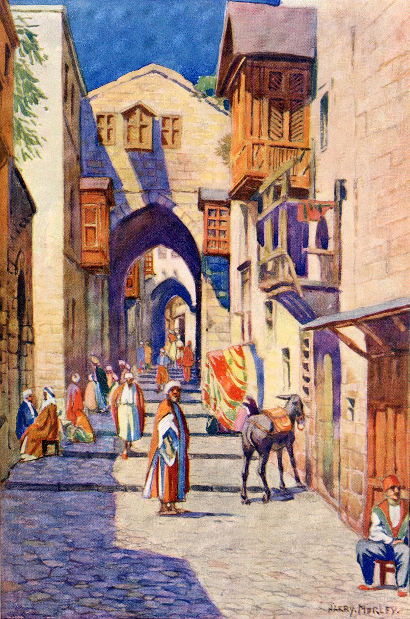 Egy utca Jeruzsálemben, 1910 körül alkotó: Harry Morley