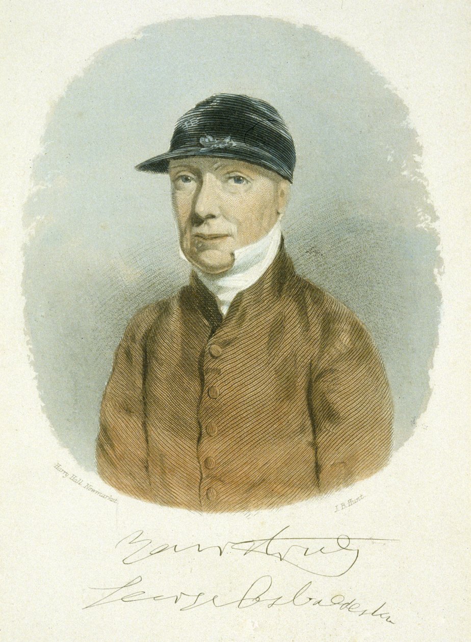 George Osbaldeston (1787-1866) 1866, metszett: J. B. Hunt (színes akvatinta) alkotó: Harry (after) Hall