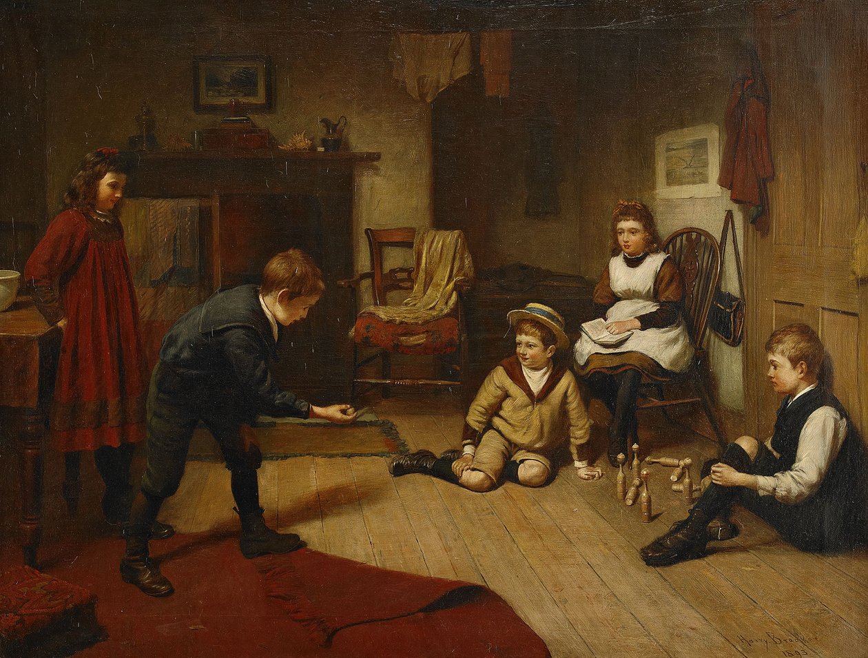 Gyerekek játszótéren, 1893 alkotó: Harry Brooker
