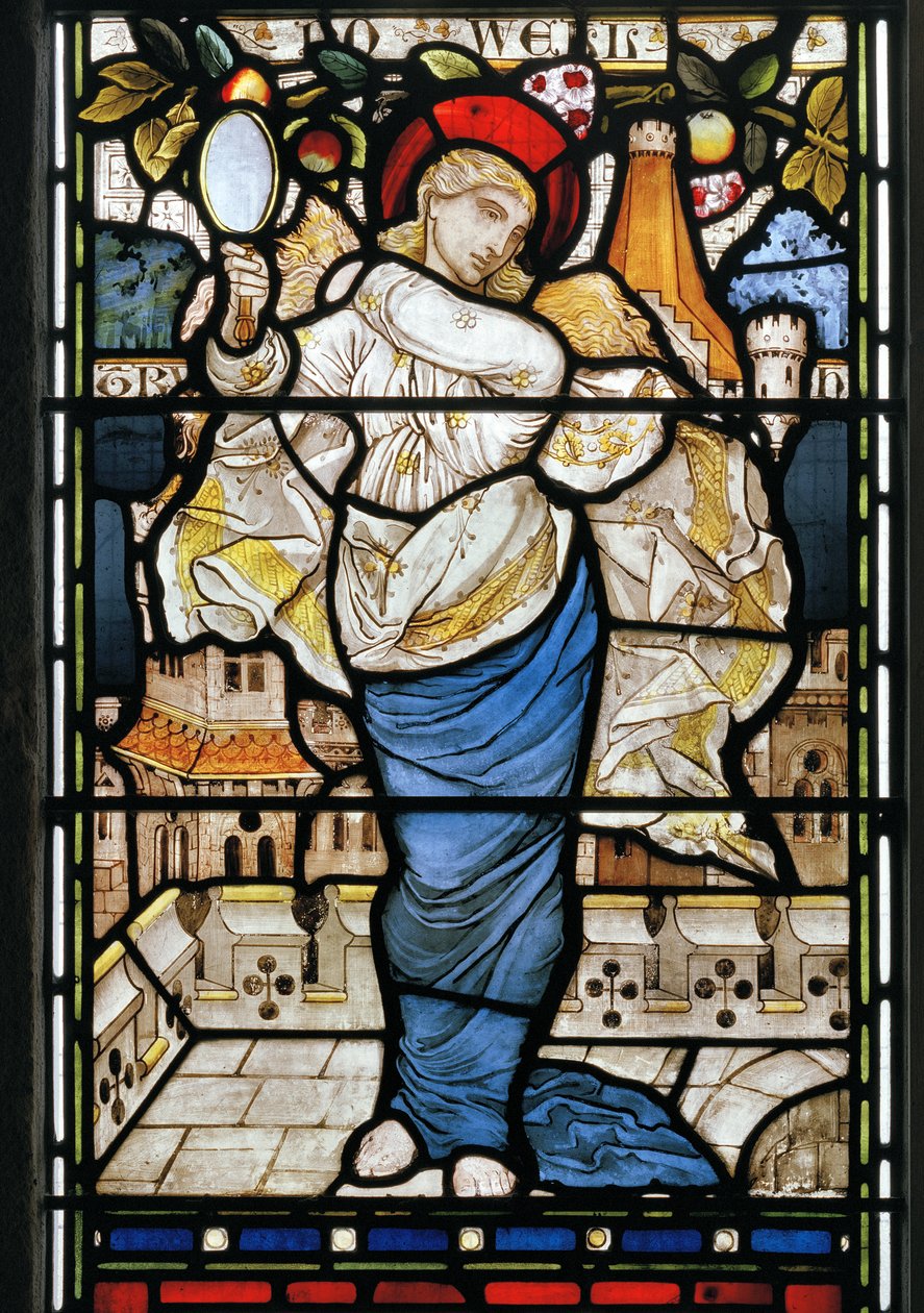 Hiúság a Piers Plowmantől, William Langland, 1873 (ólomüveg) alkotó: Harry Burrow