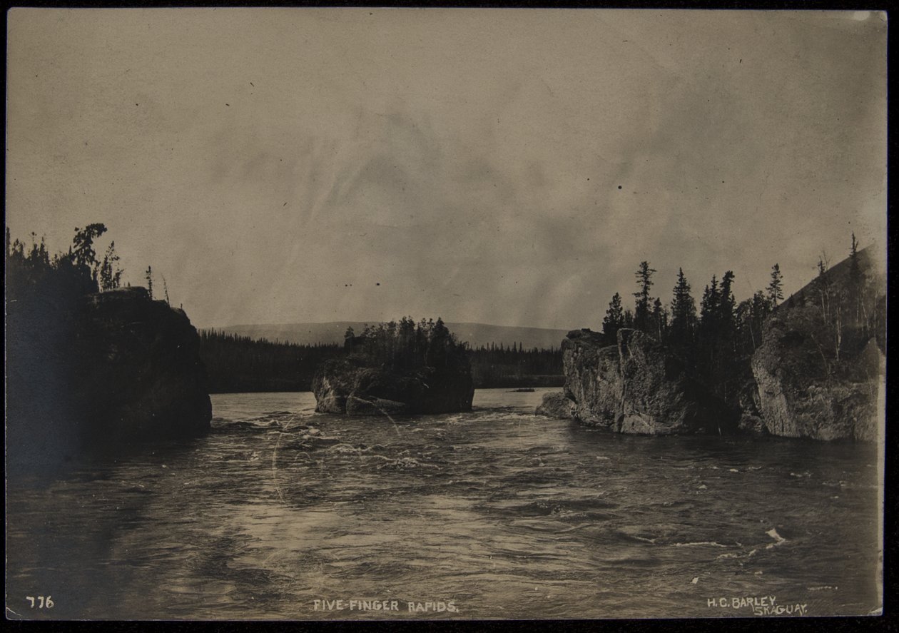 Five Fingers Rapids, fotós, H.C. Árpa, Skagway, dátum nélküli (f/w fotó) alkotó: Harry C. Barley