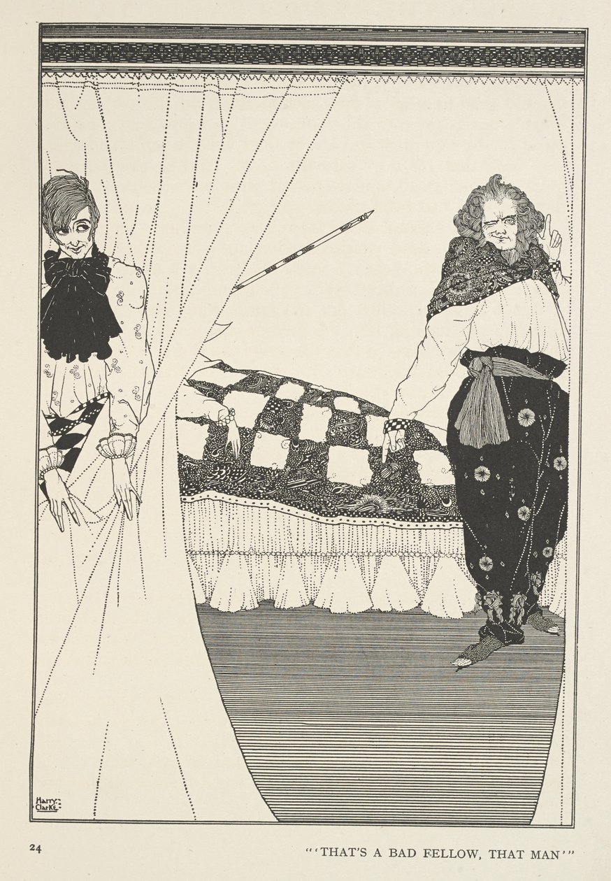 Nagy Claus és Kis Claus. Ez egy rossz ember, az az ember. alkotó: Harry Clarke