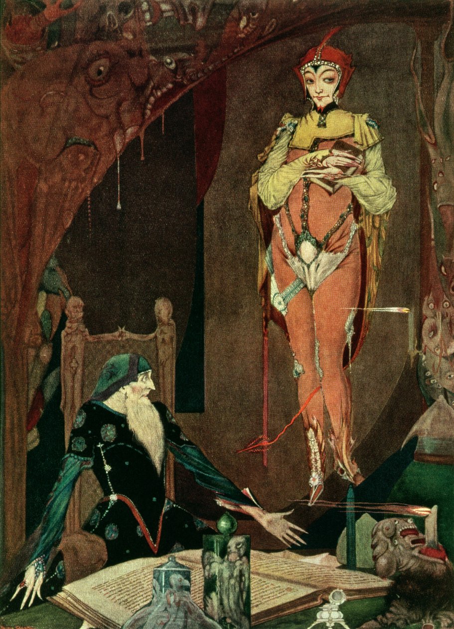 „Van valami az én szegény erőmben, ami téged szolgálhat?”, Goethe illusztrációja a Faustból, John Anster fordítása alkotó: Harry Clarke