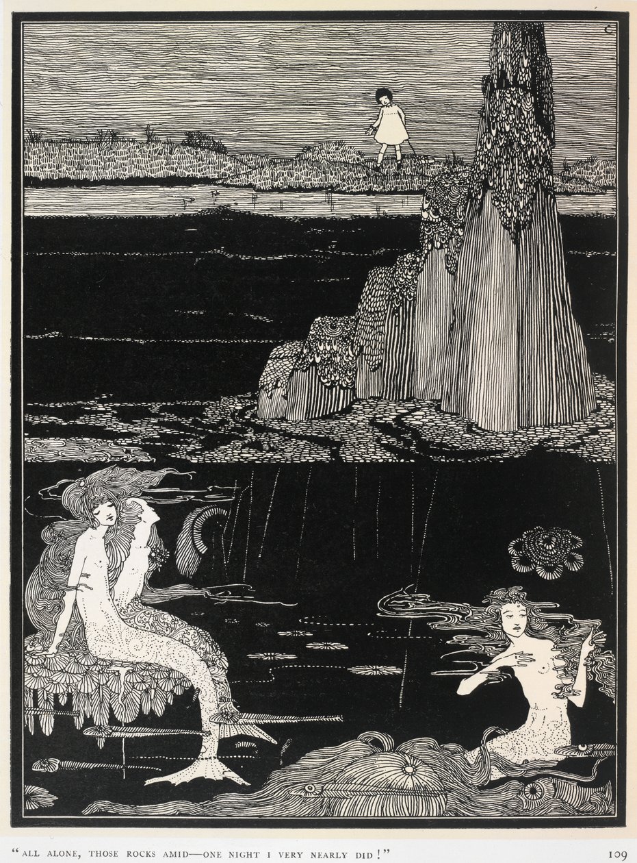 Sellők, illusztráció Queenie Scott-Hopper „Nagyon közel” című művéből alkotó: Harry Clarke