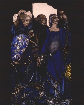 "Királynők, akik meghatalmazva elpazarolták a Keletet..." Harry Clarke illusztrációja J. M. Synge "Queens" című könyvéhez alkotó: Harry Clarke