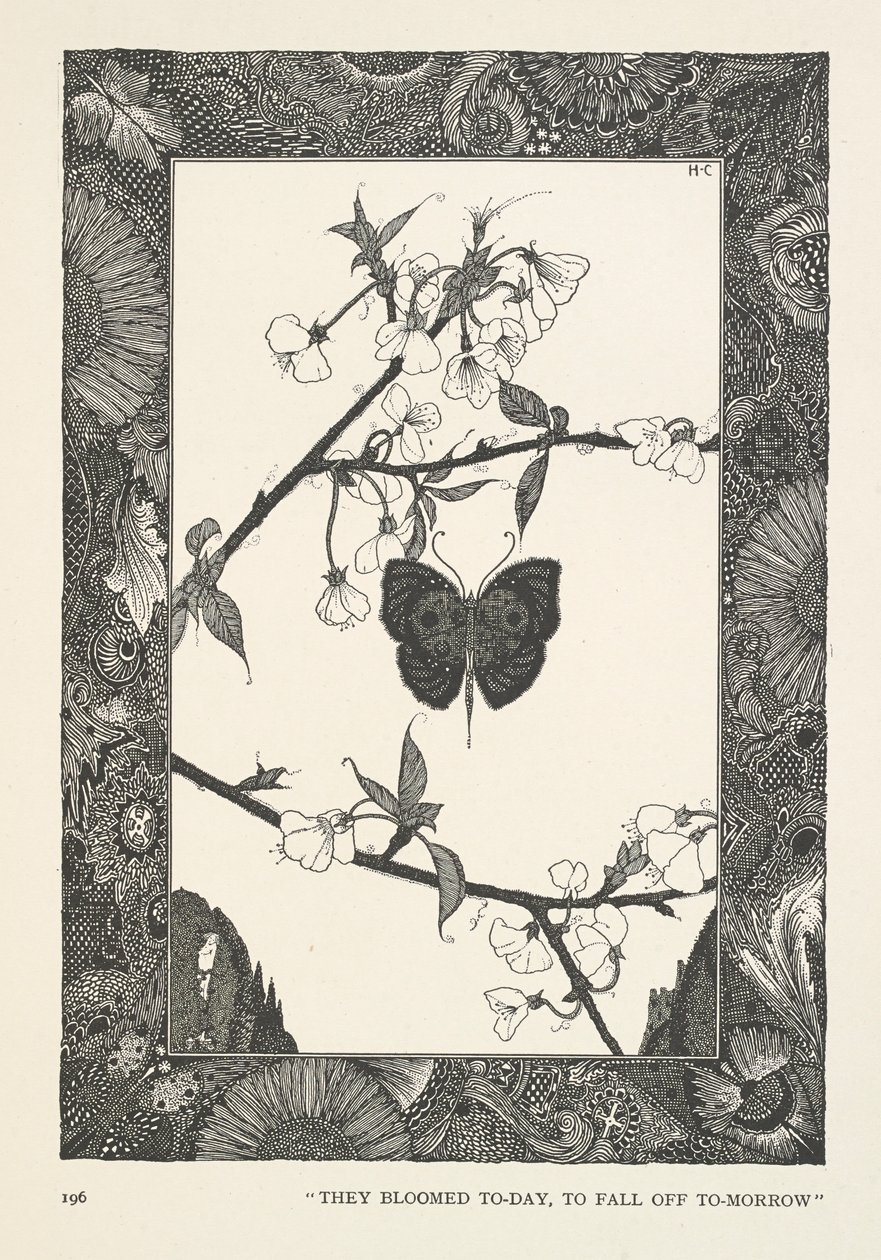 A pillangó. Ma virágoztak, holnap lehullanak. alkotó: Harry Clarke