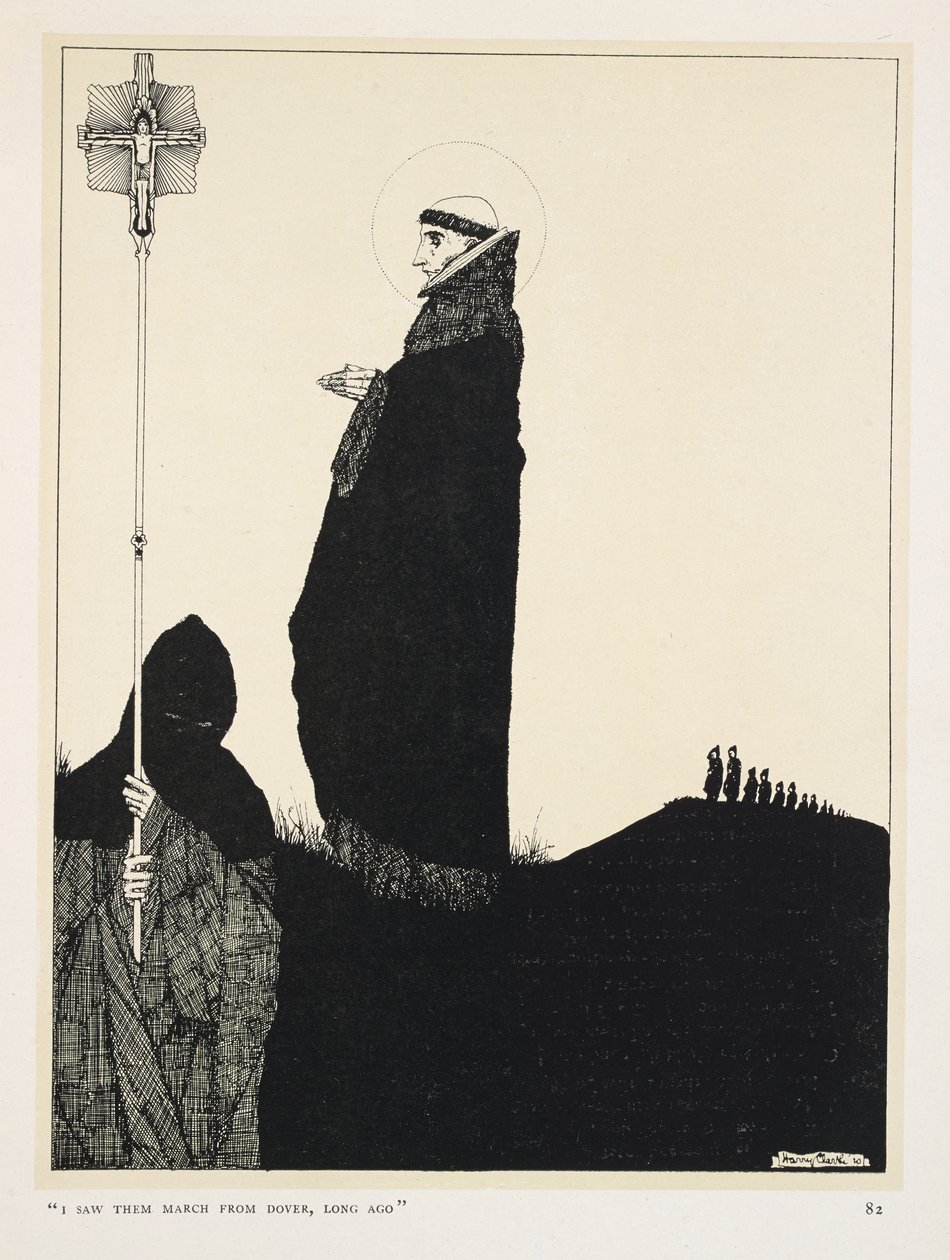 A haldokló hazafi. "Régen láttam őket menetelni Doverből" alkotó: Harry Clarke
