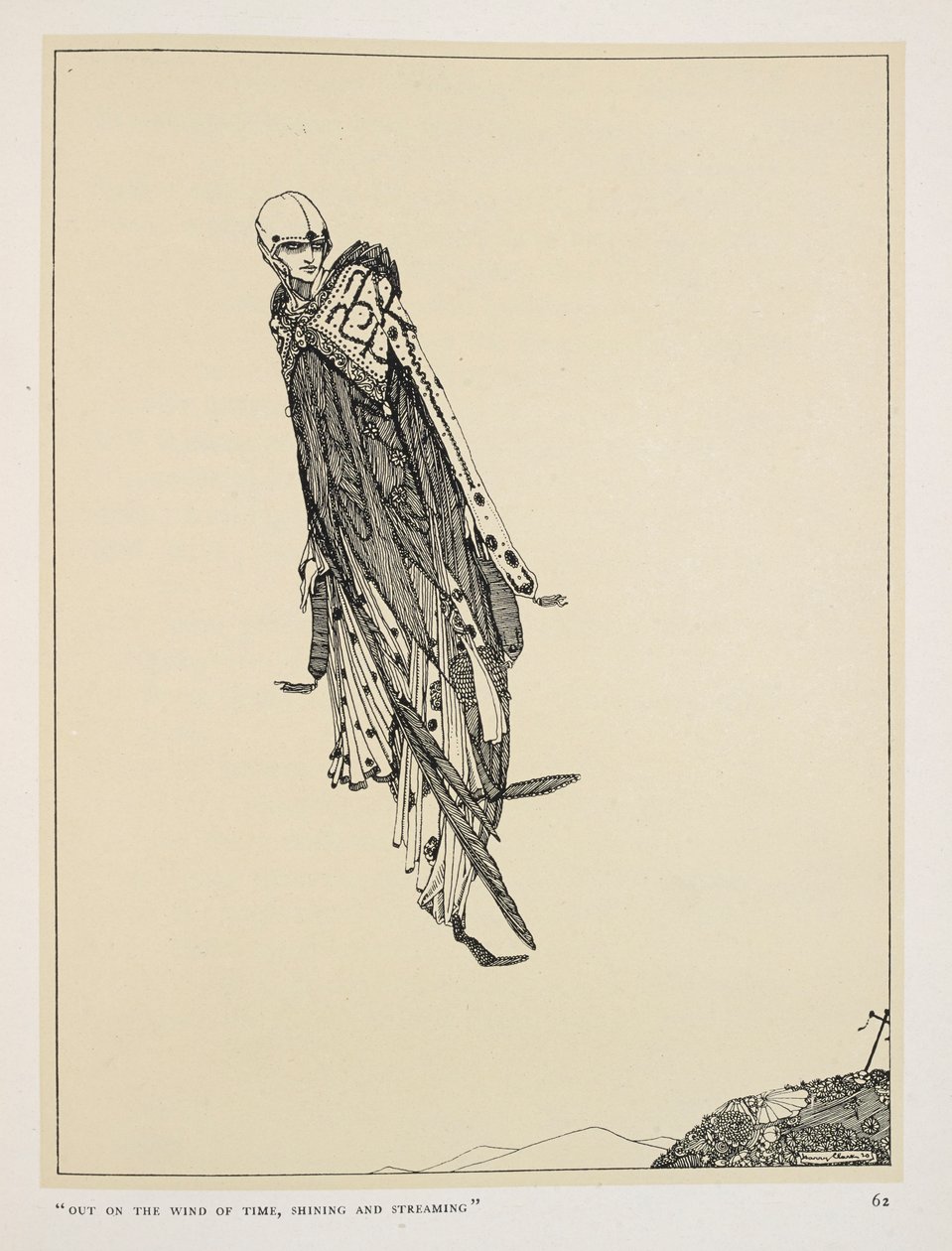 A Nagy Szerető. "Kinn az idő szélén,   ragyog és sugárzik" alkotó: Harry Clarke