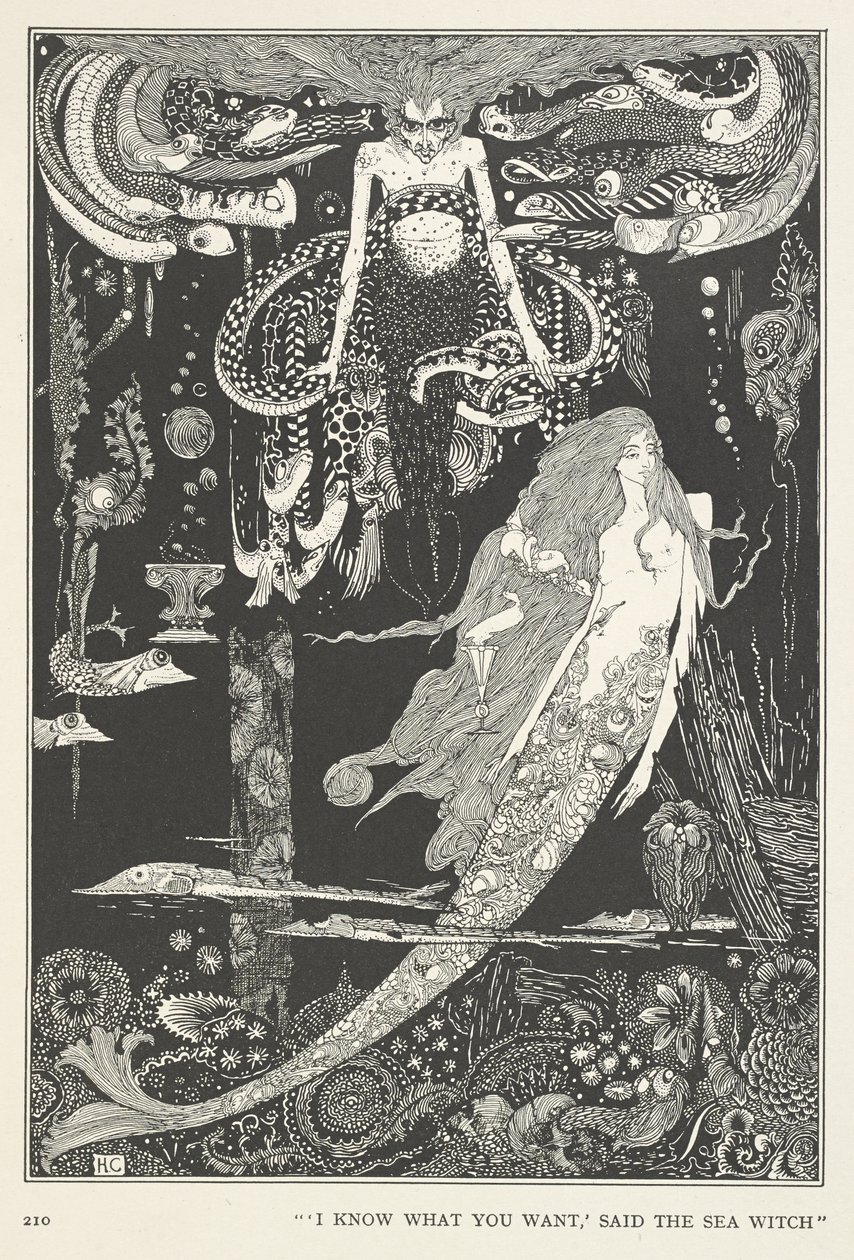A kis tengeri szobalány. – Tudom, mit akarsz – mondta a Tengeri Boszorkány. alkotó: Harry Clarke