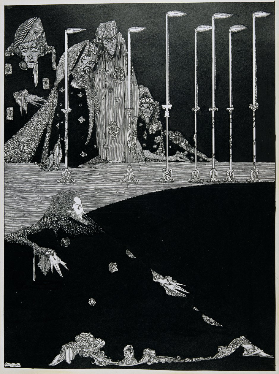 A gödör és az inga, 1923 körül (toll és tinta) alkotó: Harry Clarke
