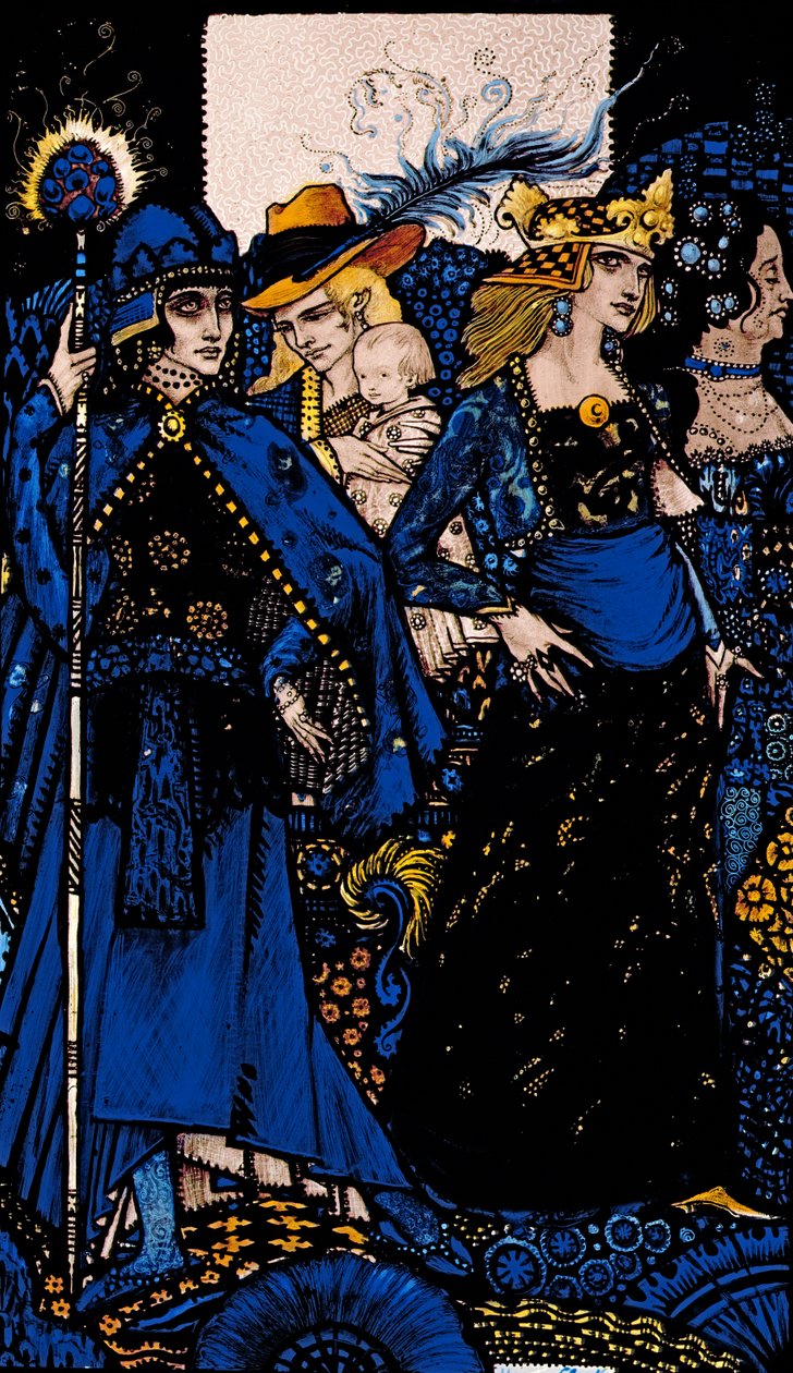 The Queens of Sheba, Meath és Connaught Illusztráció: Harry Clarke a Queensből, J. M. Synge alkotó: Harry Clarke