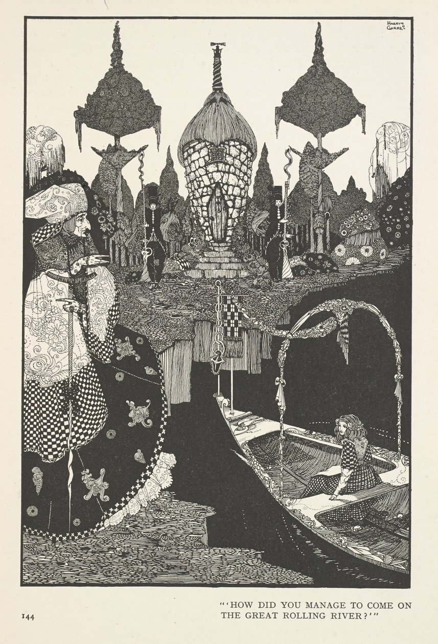A Hókirálynő. Hogyan sikerült rájönnöd a nagy hullámzó folyóra? alkotó: Harry Clarke