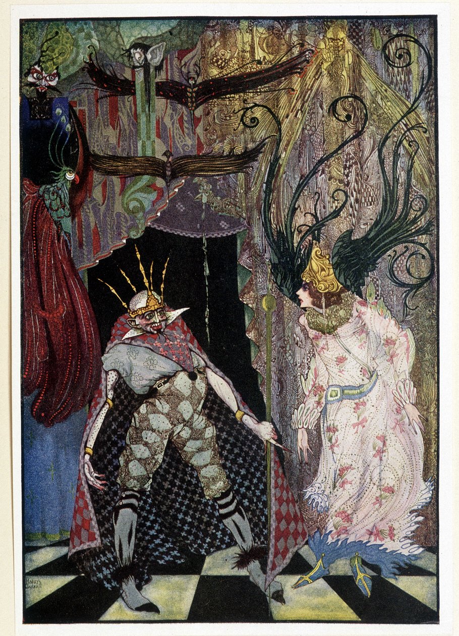 Az útitárs: „Vágják le a fejét” – Hans Christian Andersen „” Tündérmesékben” ill. írta: Harry Clarke alkotó: Harry Clarke