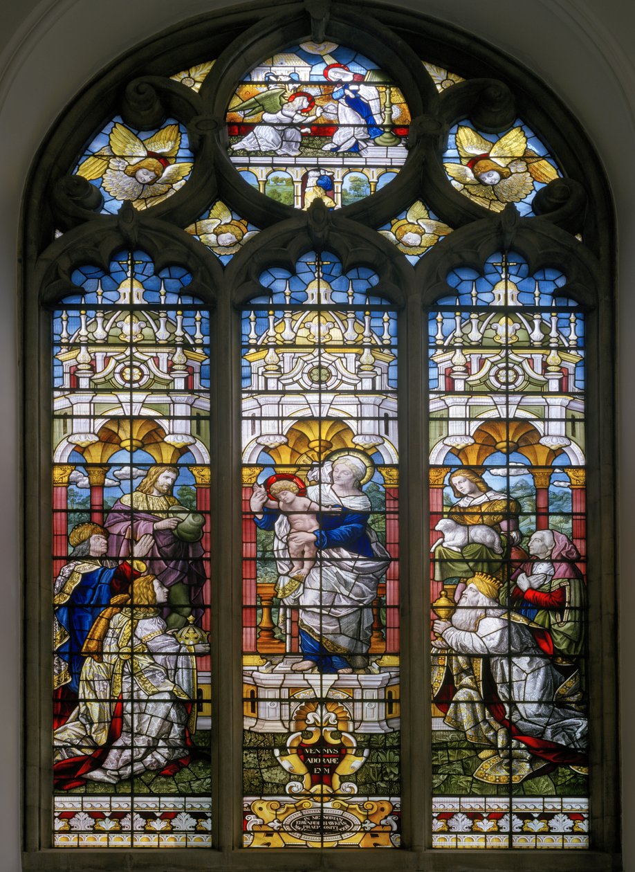 Oxford, Oriel College Chapel, James Powell & Sons, Harry Ellis Wooldridge, The Adoration Of The Magi, 1885 alkotó: Harry Ellis Wooldridge