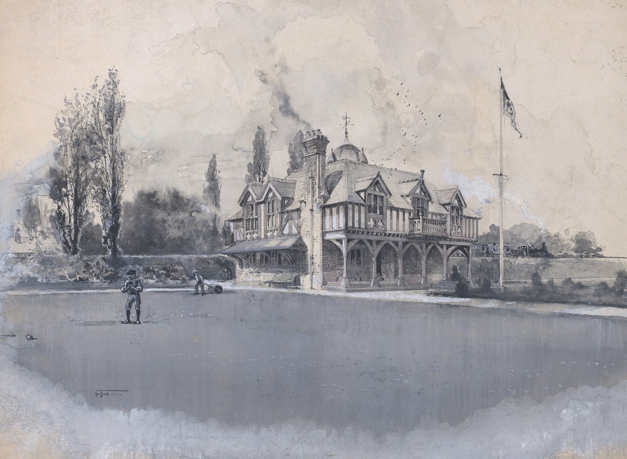 Az Athletic Club a Bowling Greenben, kb. 1900. alkotó: Harry Fenn