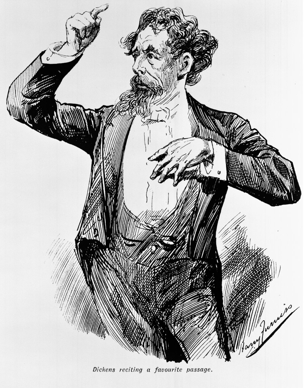 Dickens kedvenc passzusát szavalja, az 1900-as évekből alkotó: Harry Furniss