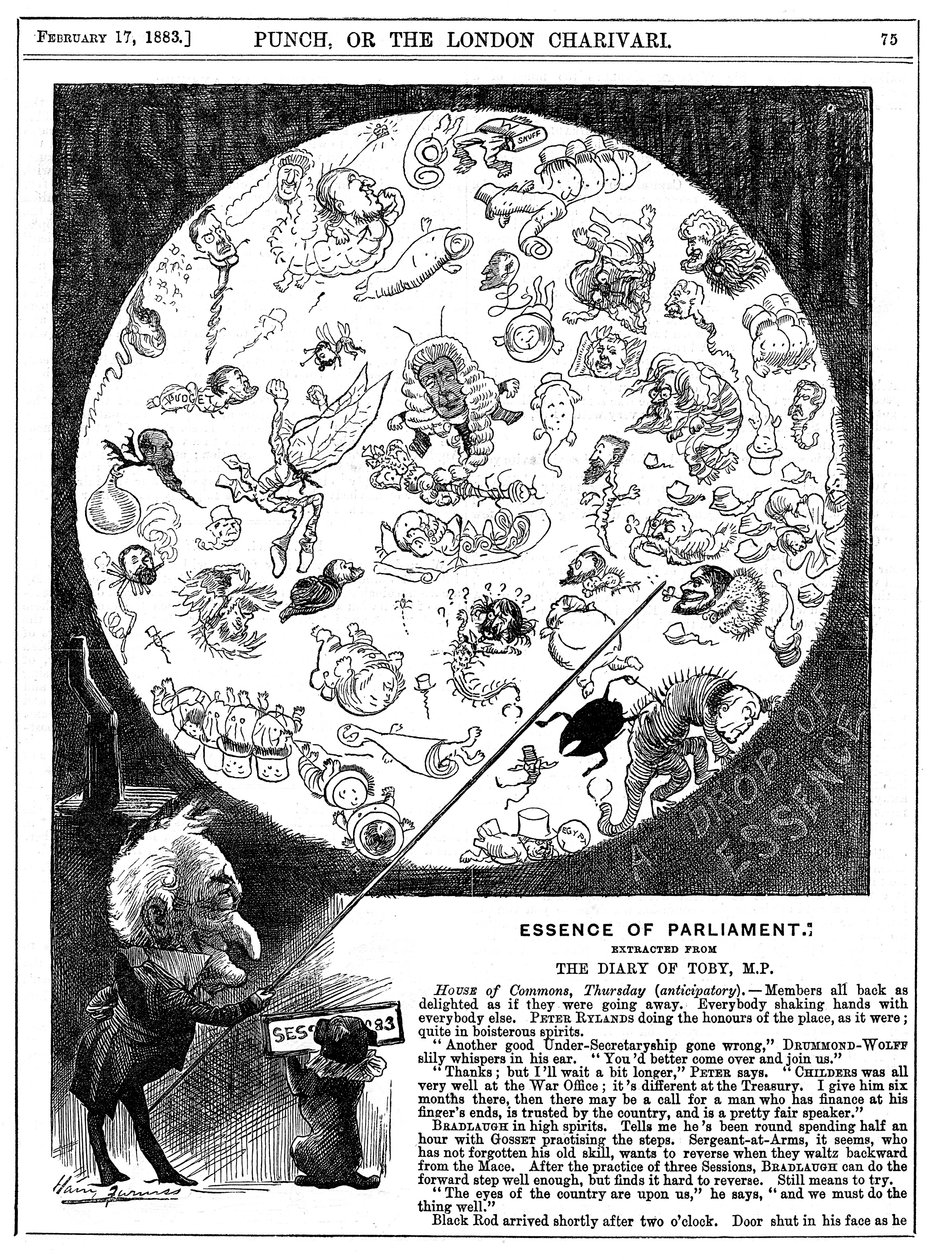 Az Országgyűlés lényege, 1883 alkotó: Harry Furniss