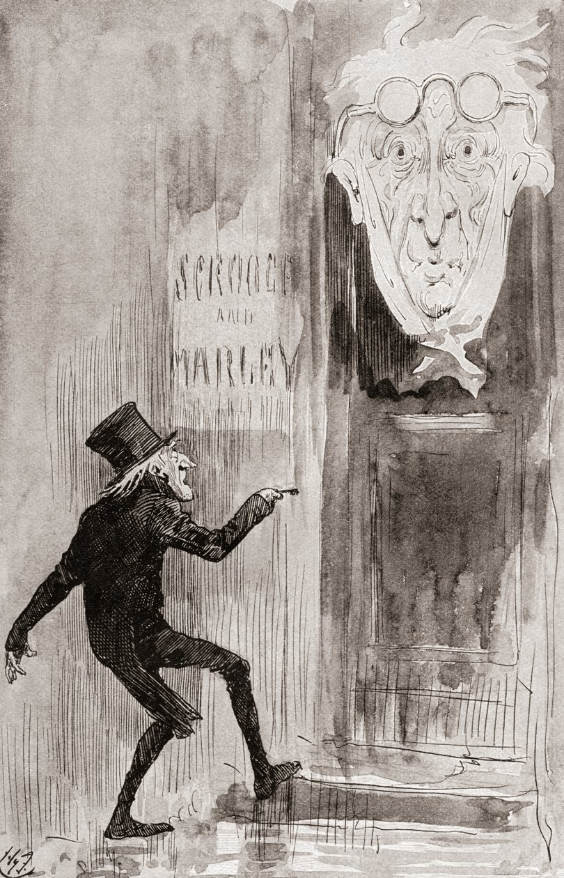 Illusztráció a karácsonyi énekhez Charles Dickens karácsonyi könyveiből alkotó: Harry Furniss