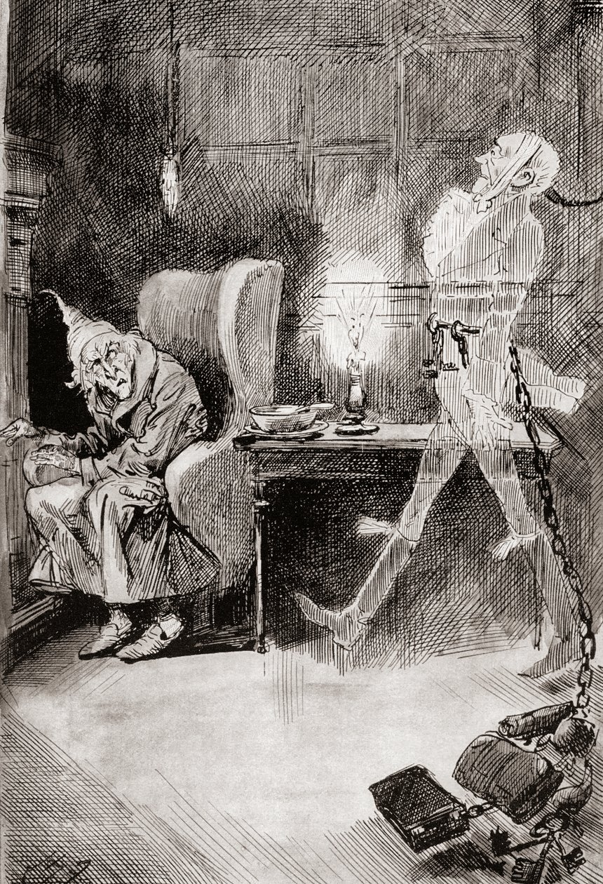 Illusztráció a karácsonyi énekhez Charles Dickens karácsonyi könyveiből alkotó: Harry Furniss