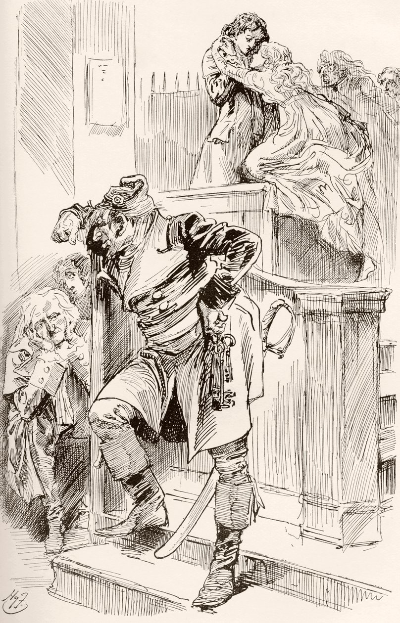 Illusztráció Charles Dickens meséje két városról című regényéhez alkotó: Harry Furniss