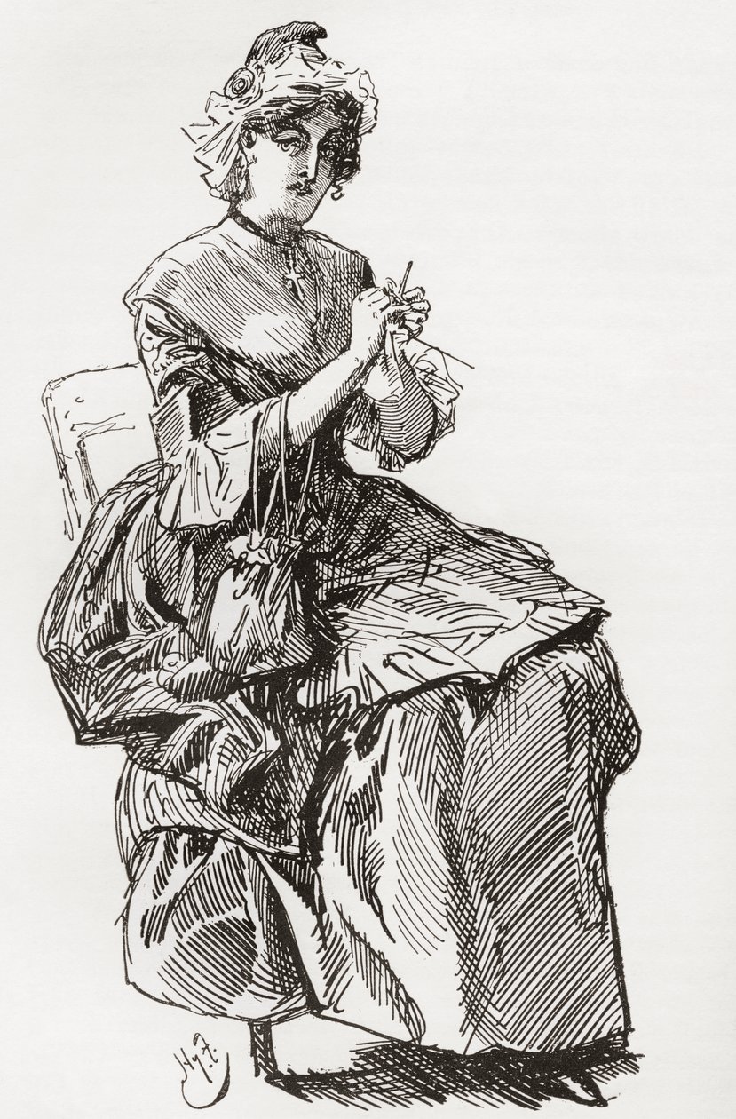 Illusztráció Charles Dickens meséje két városról című regényéhez alkotó: Harry Furniss