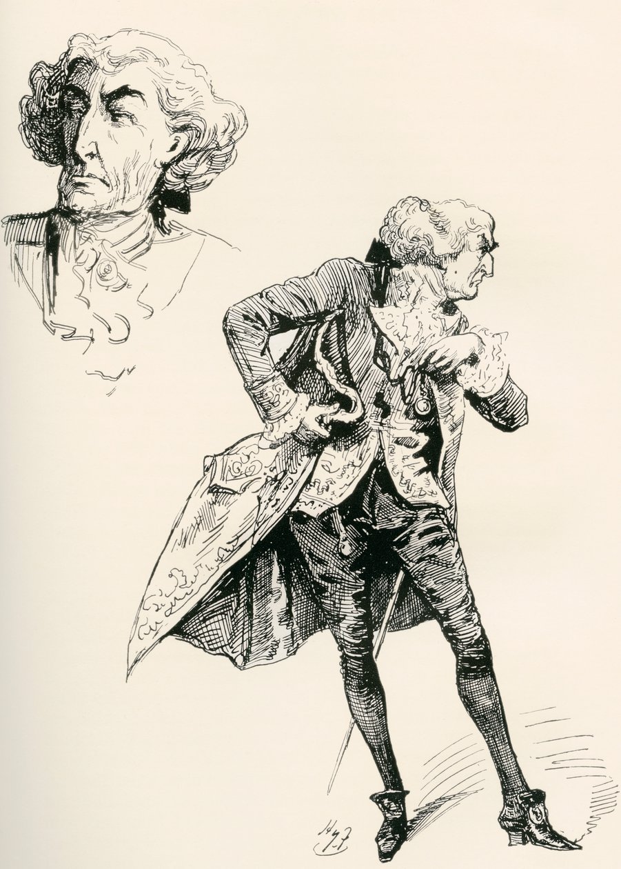 Illusztráció Charles Dickens meséje két városról című regényéhez alkotó: Harry Furniss