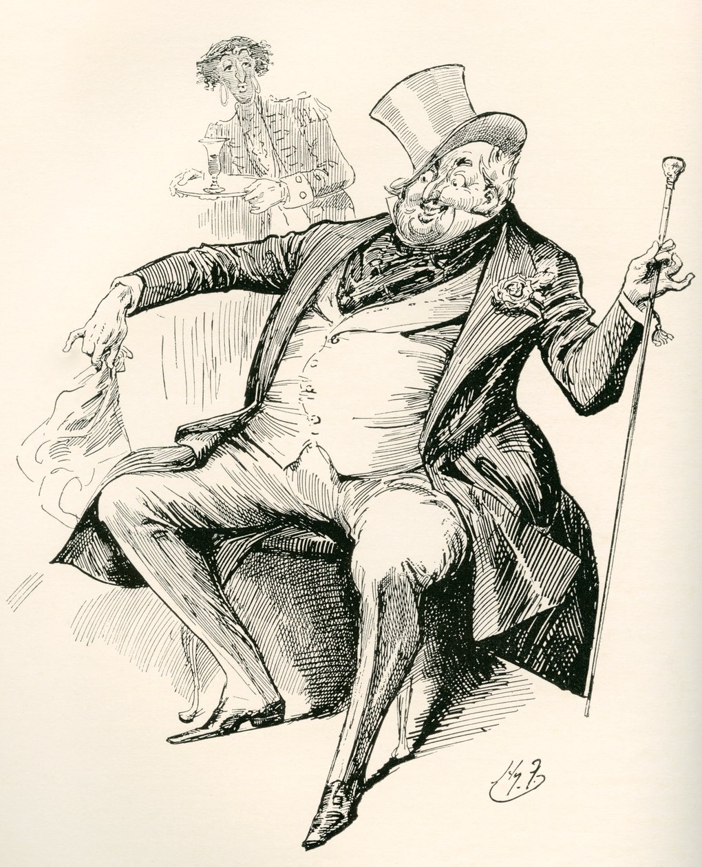 Joey B. Harry Furniss illusztrációja Charles Dickens Dombey és fia című regényéhez, a The Testimonial Editionból, 1910-ben. alkotó: Harry Furniss