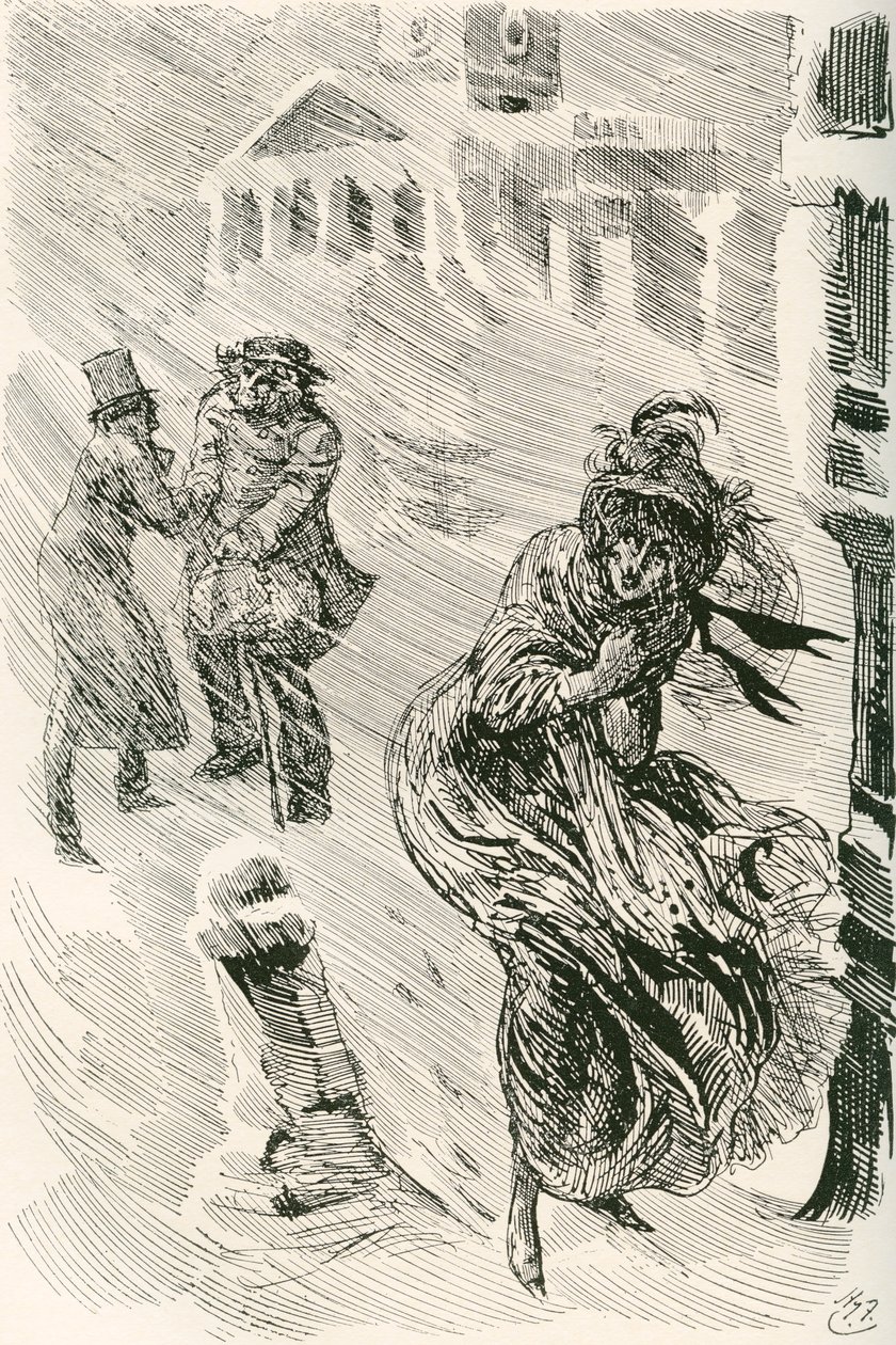 Vándor Márta. Harry Furniss illusztrációja Charles Dickens David Copperfield című regényéhez, a The Testimonial Editionból, 1910-ben. alkotó: Harry Furniss