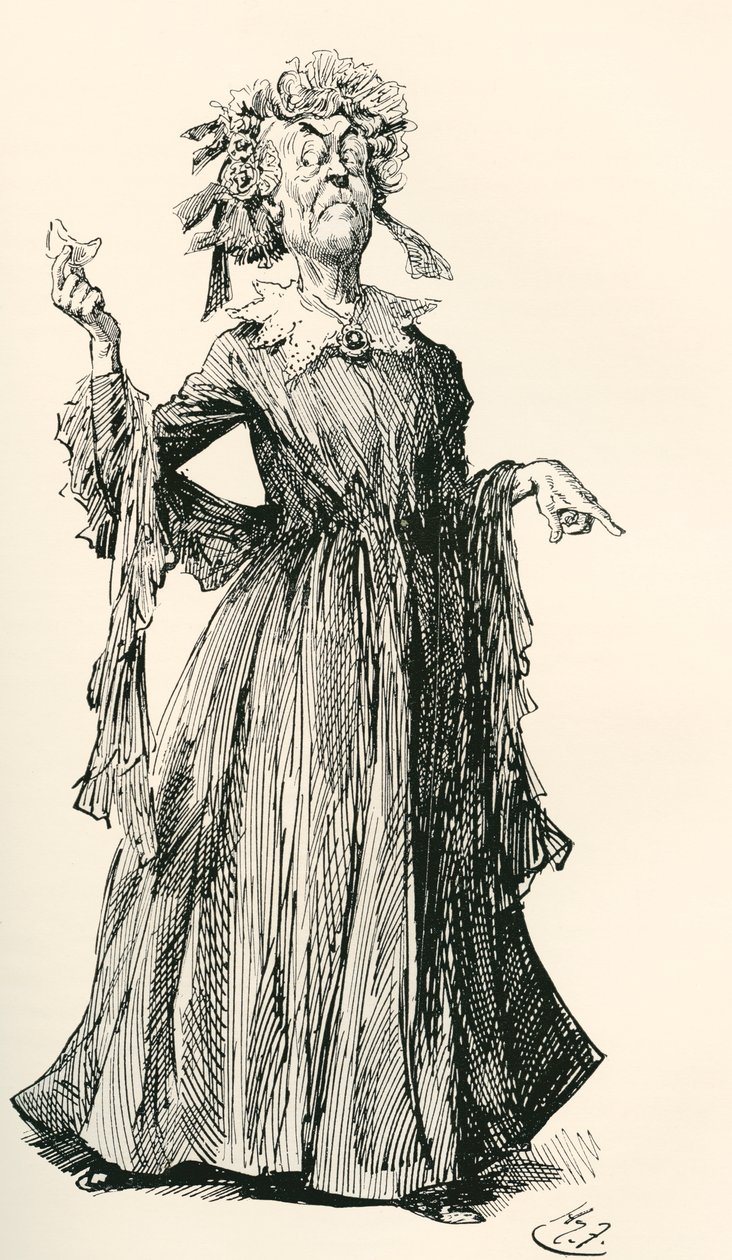 F. úr nagynénje. Harry Furniss illusztrációja Charles Dickens Kis Dorrit című regényéhez, a The Testimonial Editionból, 1910-ben. alkotó: Harry Furniss
