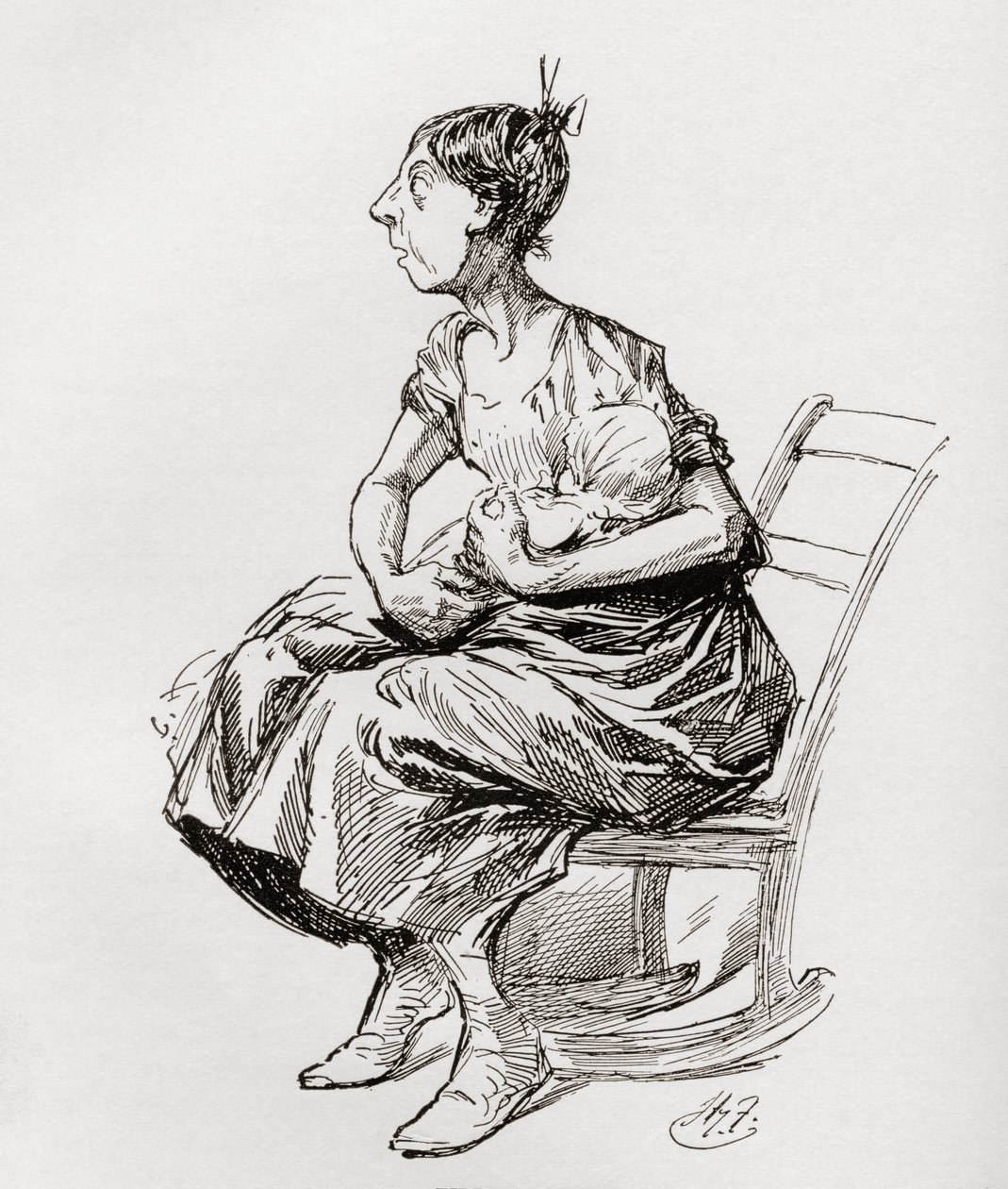 Tilly Slowboy. Harry Furniss illusztrációja a Tücsök a tűzhelyen című novellához Charles Dickens karácsonyi könyveiből, amely az 1910-es The Testimonial Edition-ban jelent meg. alkotó: Harry Furniss