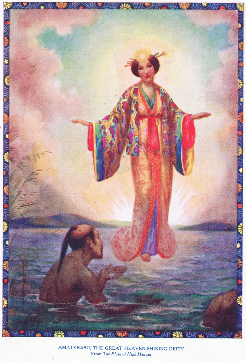 Amaterasu, a nagy égi ragyogó istenség (a Magas Ég Alföldjéről) (litó) alkotó: Harry George Theaker