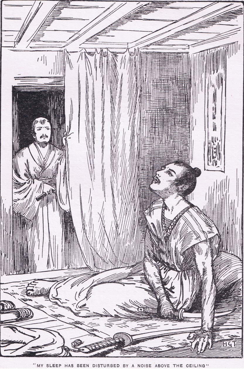 Alvását megzavarta egy zaj a mennyezet felett (a További történetek Raikótól) (litho) alkotó: Harry George Theaker