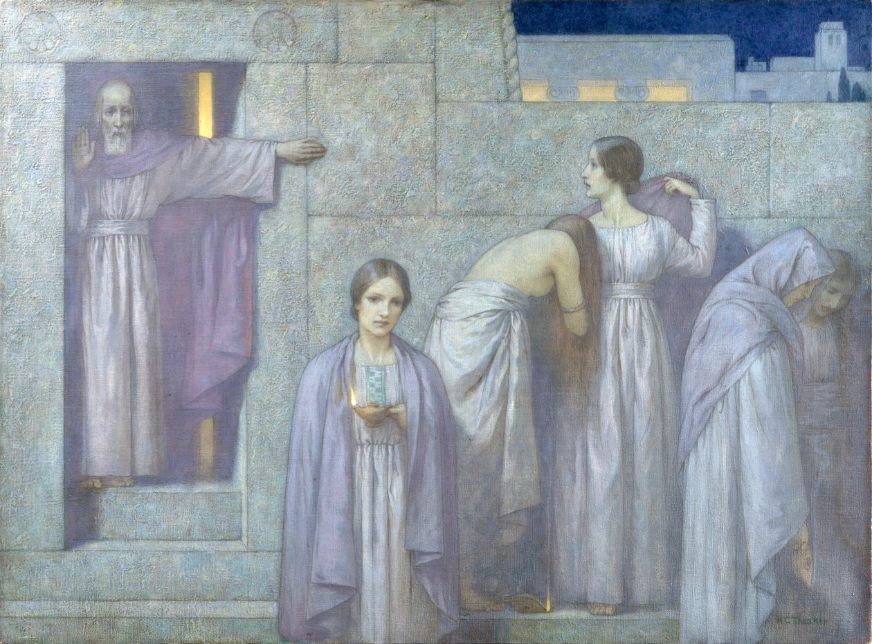 A bölcs és a bolond szűz (olaj, vászon) alkotó: Harry George Theaker