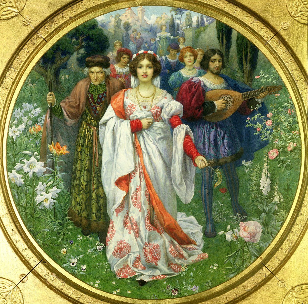 "Amikor egy rég halott királynő fiatal volt" (akvarell) alkotó: Harry George Theaker