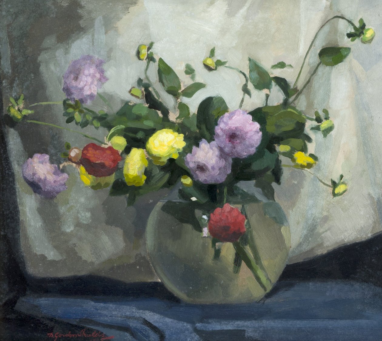 Csendélet, Pompom Dáliák alkotó: Harry Gordon Shields
