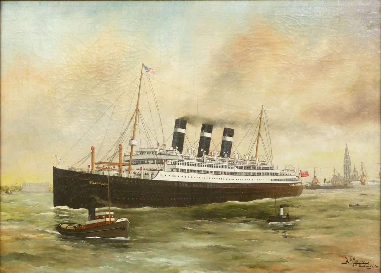 A. J. Jansen - SS "Belgenland" a Vörös Csillag Társaságtól Antwerpen 1931-b alkotó: Harry J. Jansen