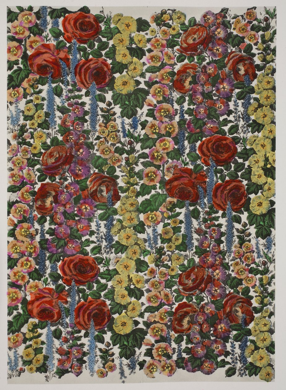 Hollyhocks and Roses, pub. 1933 alkotó: Harry Wearne