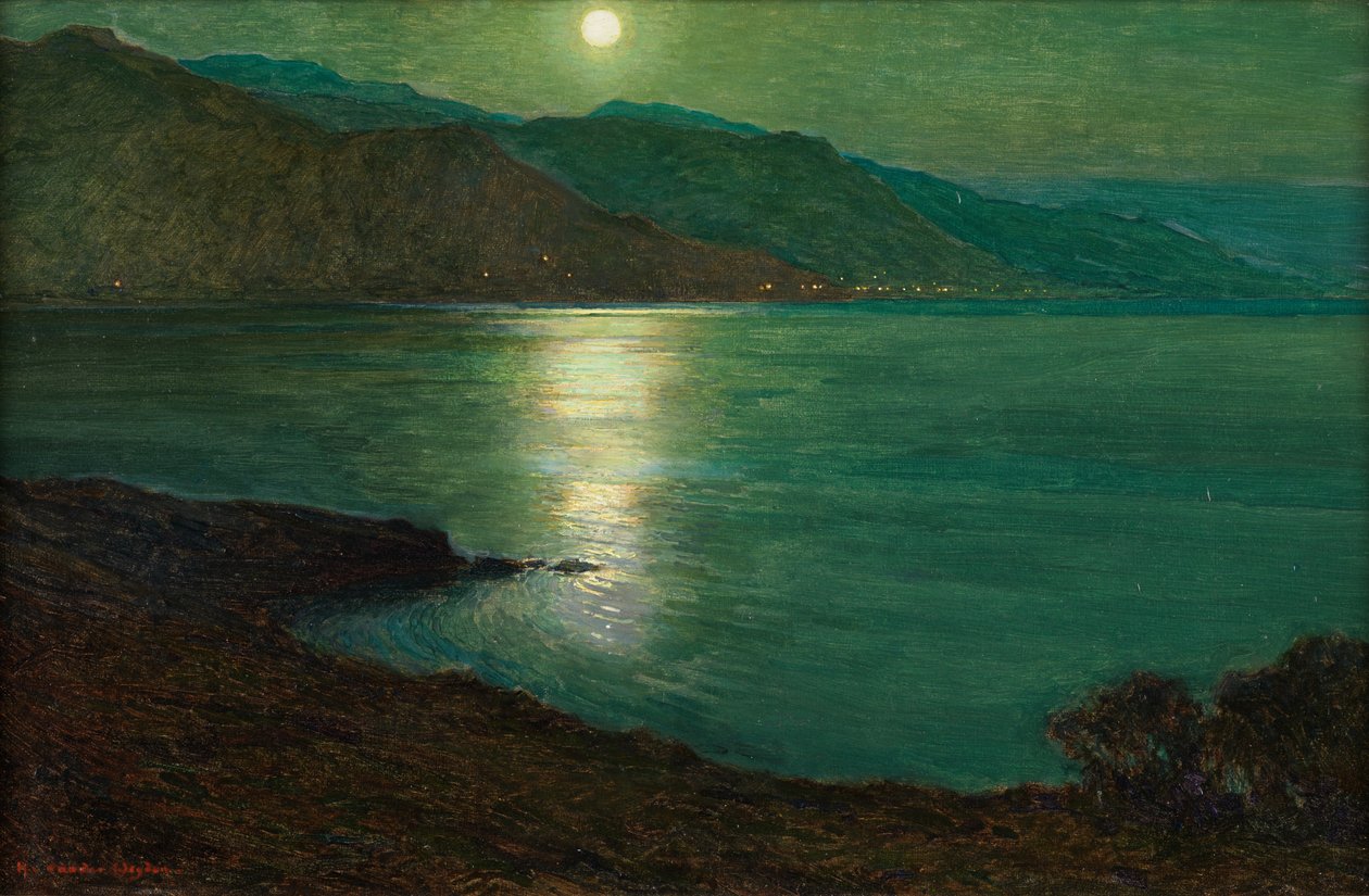 Holdfény – Ventimiglia fényei (olaj, vászon a fedélzeten) alkotó: Harry van der Weyden